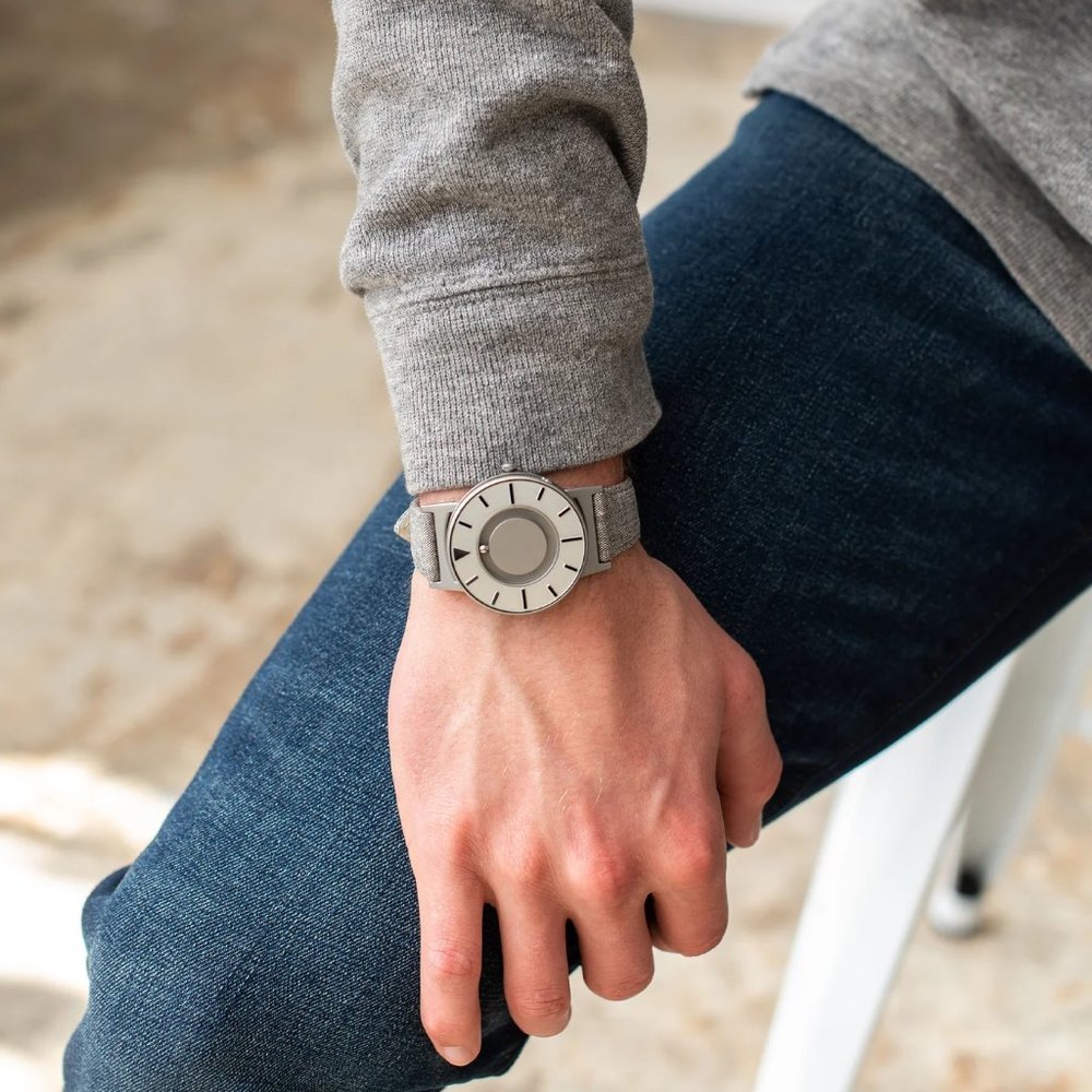 Eone The Bradley Compass timepiece titanium magnetic braille minimalist watch